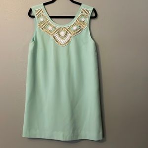 Lilly Pulitzer lime green dress with embellished neckline